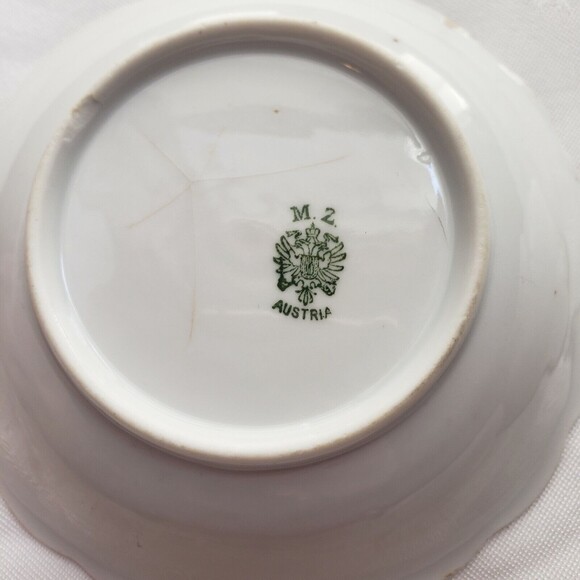 Moritz Zdekauer M Z Austria Small Bowls Rose Scallop 5" Vintage China Petite - Picture 5 of 12